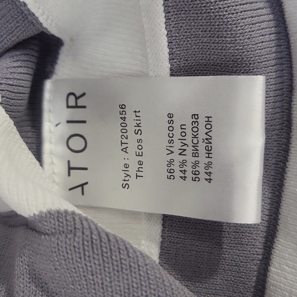 ATOIR Eos Skirt in Cloud Gray/Off White Stretch Pleated Knit Skirt - Picture 10 of 11